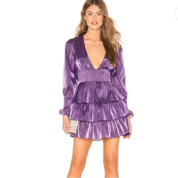 lovers and friends purple dress Lovers and Friends Evelyn Gown in Lilac Purple